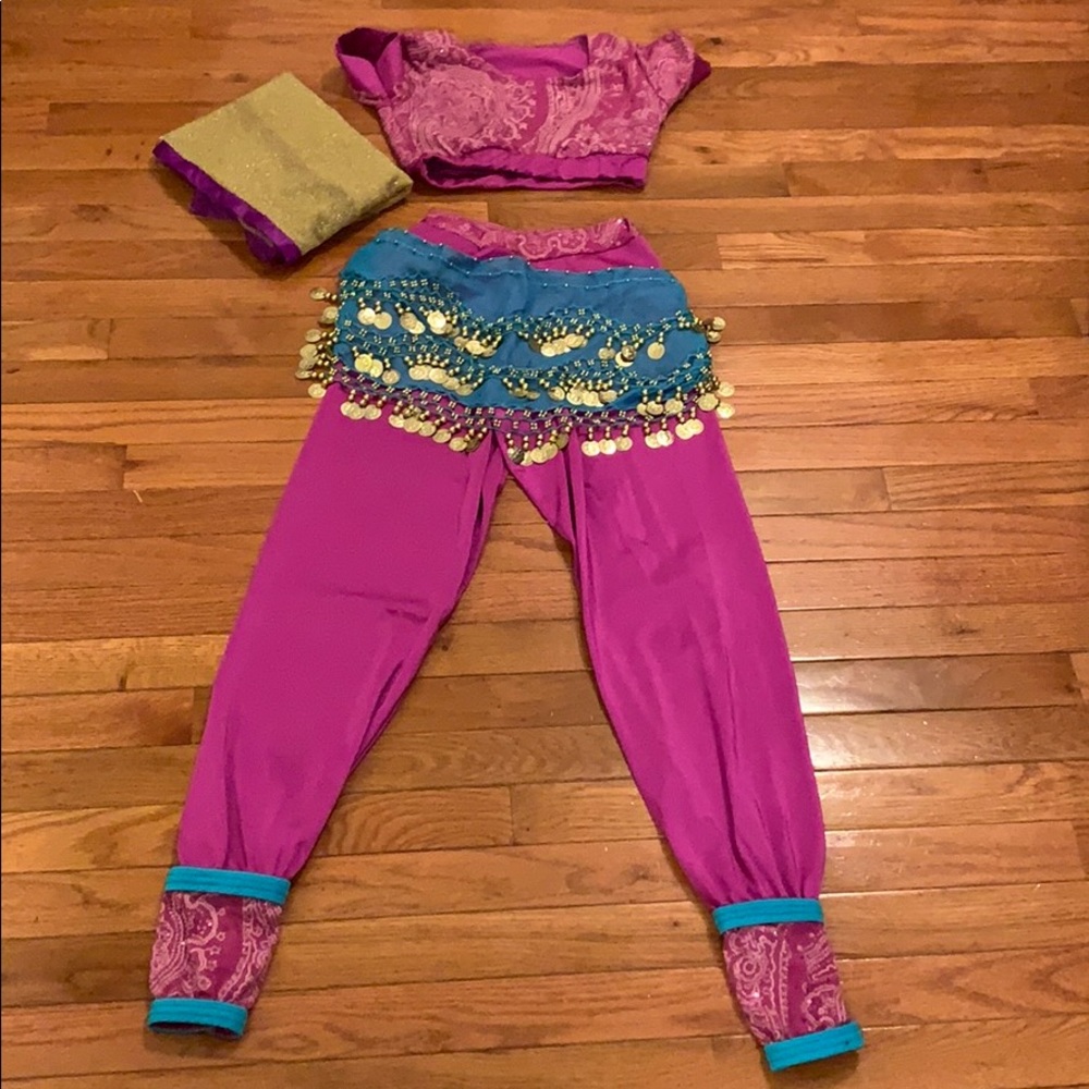 Purple and blue two piece costume Large child